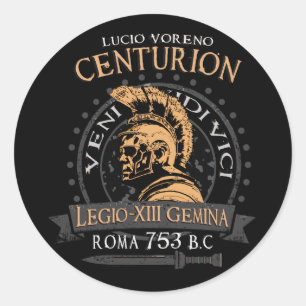 Lucius Voreno, a famous Roman Centurion Classic Ro Round Sticker
