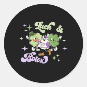 Luck And Botox Funny Shamrock Nurse Injector St Classic Round Sticker