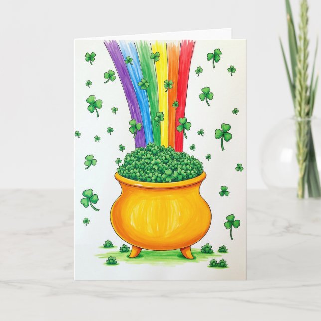 Luck And Gold Shamrock Card (Front)