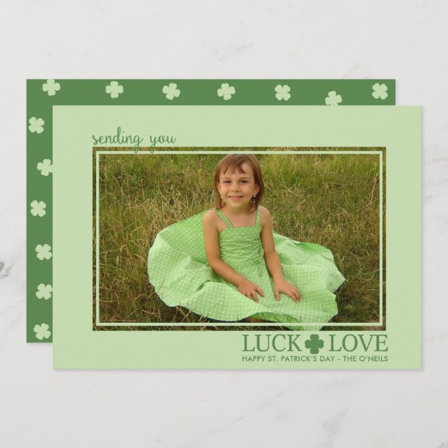 Luck and Love St. Patrick's Day Photo Cards (Front/Back)