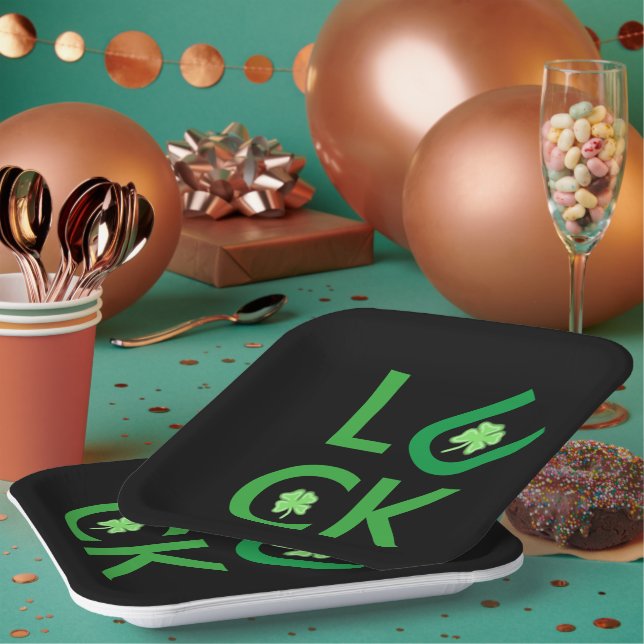 Luck and Shamrocks Paper Plate (Multi)
