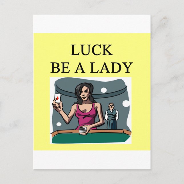 luck be a lady gambler design postcard (Front)