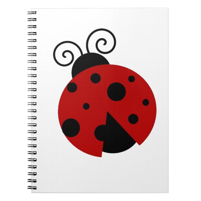Luck be a Ladybug Cute Cartoon Insect Design Spiral Notebook (Front)