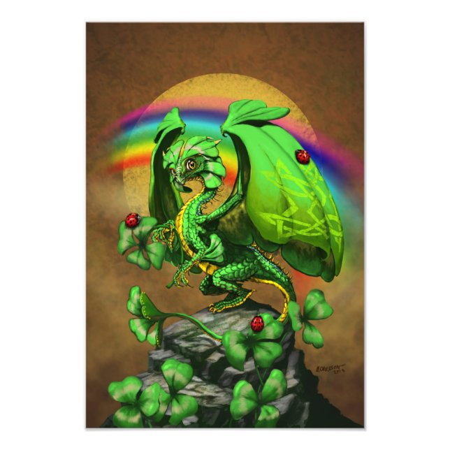 Luck Clover Dragon 13x19 Print (Front)