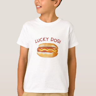 Luck Dog Hot Dog Birthday Themed T-Shirt