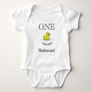 Luck Duck Bodysuit 1st Birthday Outfit