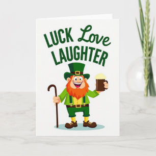 Luck Love Laughter Leprechaun Card