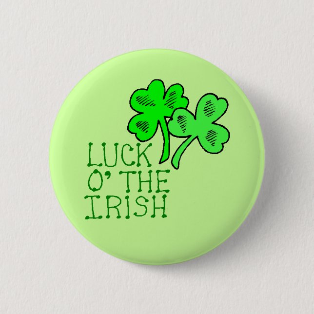 Luck O' The Irish Shamrock Button (Front)