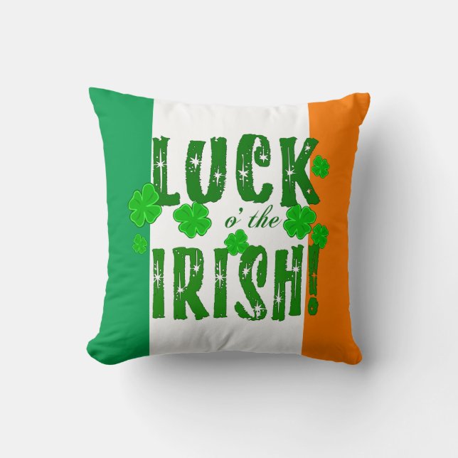 Luck o the Irish Throw Pillow (Front)