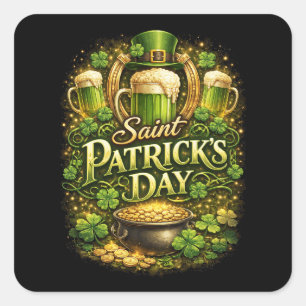 Luck of the Emerald Isle Square Sticker