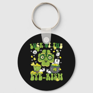 Luck of The Eye-rish Shamrock St Patricks Day Eye Key Ring