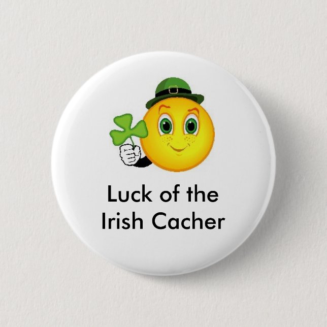 Luck of the Irish Cacher Geocaching Swag Pin (Front)