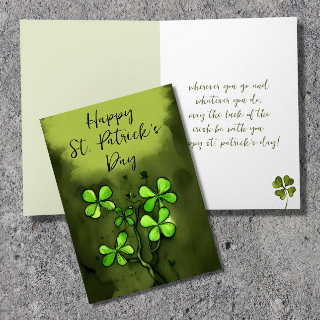 Luck of the Irish Clovers St Patrick's Day Holiday Card (Luck of the Irish Clovers St Patrick's Day Holiday Card)