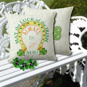 Luck of the Irish Horseshoe with Shamrock Cushion