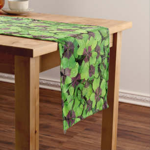 Luck of the Irish, Lots of Four Leaf Clover Short Table Runner