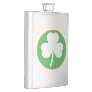 Luck Of The Irish Shamrock Hip Flask