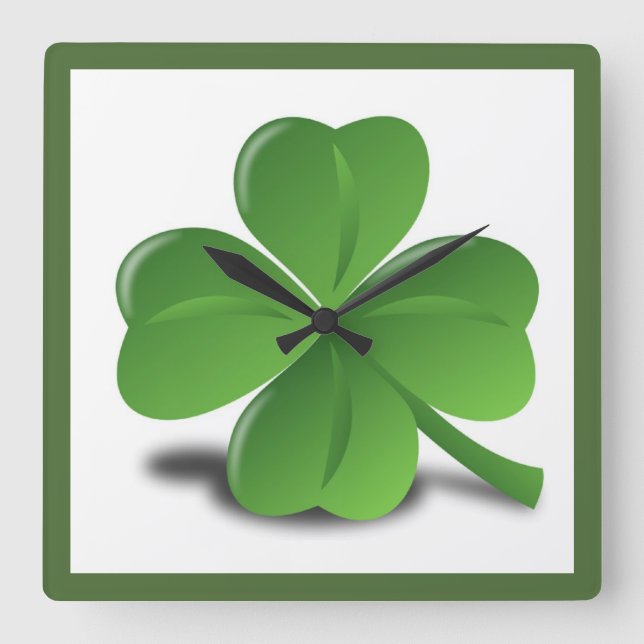 LUCK OF THE IRISH SQUARE WALL CLOCK (Front)