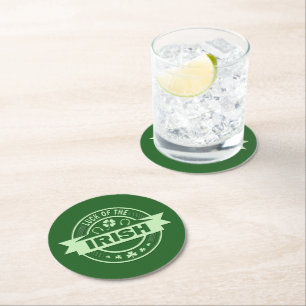 Luck of the Irish St Patrick's day Round Paper Coaster