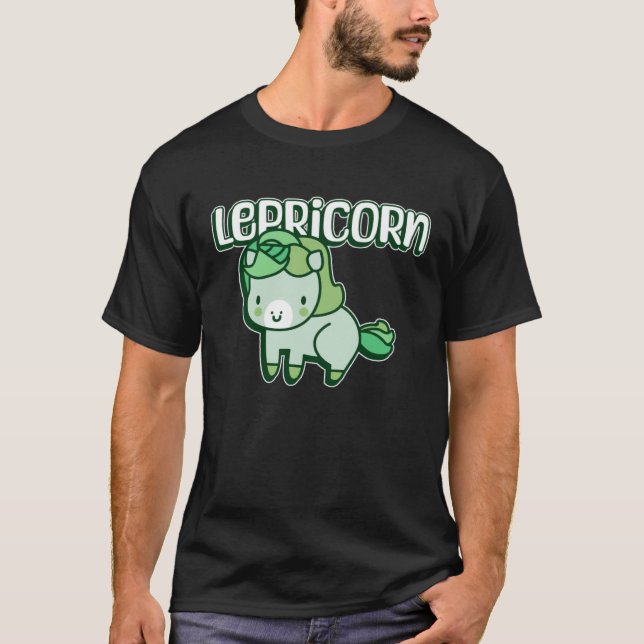 Luck of the Irish Unicorn St. Patrick's Day Lapric T-Shirt (Front)
