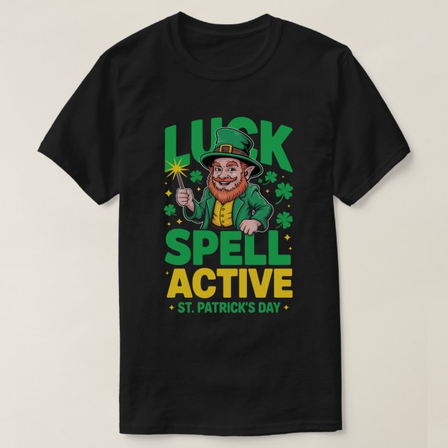 Luck Spell Active Leprechaun St. Patrick’s Day Tee (Design Front)