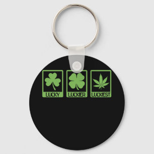 Luckier Luckiest ST PATRICKS DAY Weed Canabis Key Ring