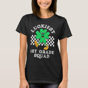 Luckiest 1st Grade Squad Shamrock Kid St Patrick D T-Shirt
