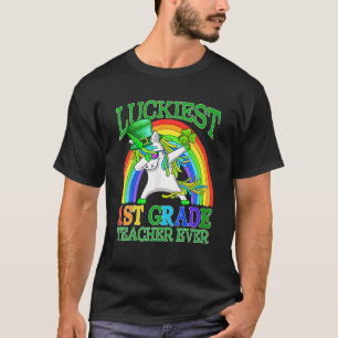 Luckiest 1St Grade Teacher Ever Unicorn St Patrick T-Shirt