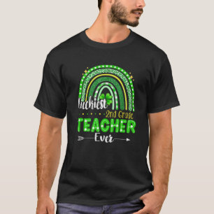 Luckiest 2Nd Grade Teacher Ever Rainbow St Patrick T-Shirt