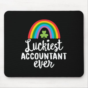 Luckiest Accountant Ever St Patrick Day Shamrocks Mouse Pad