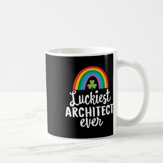 Luckiest Architect Ever St Patrick Day Shamrocks  Coffee Mug (Right)