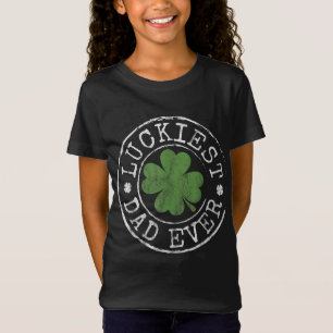 Luckiest Dad Ever Shamrocks Lucky Father St Patric T-Shirt