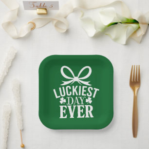 Luckiest Day Ever St Patricks Day Irish Lucky Paper Plate