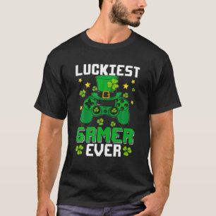 Luckiest Gamer Ever Cute Video Gaming Lover St. Pa T-Shirt