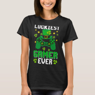 Luckiest Gamer Ever Cute Video Gaming St Patric T-Shirt