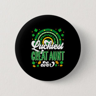 Luckiest great aunt shamrocks lucky st patrick's 6 cm round badge