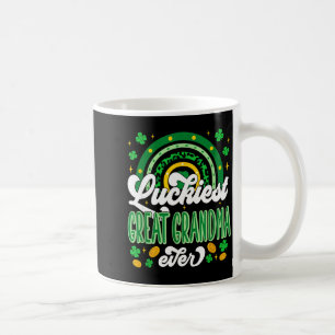 Luckiest great grandma shamrocks lucky st coffee mug