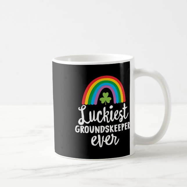 Luckiest Groundskeeper Ever St Patrick Day Shamroc Coffee Mug (Right)