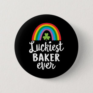 Luckiest Ker Ever St Patrick Day Shamrocks 6 Cm Round Badge