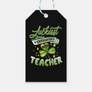 Luckiest Kindergarten Teacher Cute St Patricks Day Gift Tags