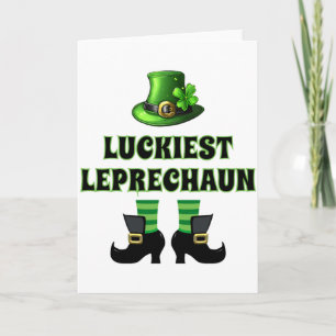 Luckiest Leprechaun Matching St Patricks Day T Shi Card