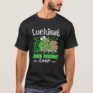Luckiest Medical Assistant Ever Shamrock Leopard S T-Shirt