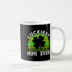 Luckiest mimi shamrocks lucky st patrick's day coffee mug
