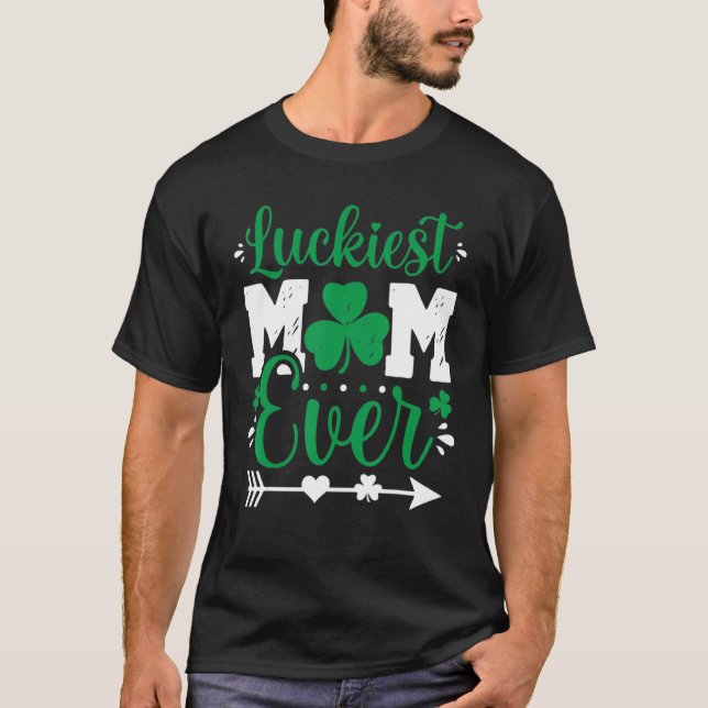 Luckiest Mum Eva St. Patrick's Day T-Shirt (Front)