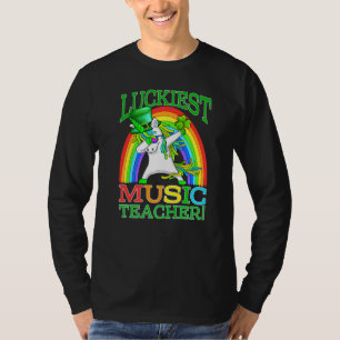 Luckiest Music Teacher St Patrick's Day Unicorn T-Shirt