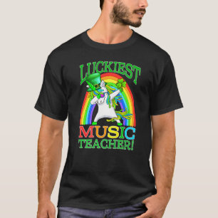 Luckiest Music Teacher St Patrick's Day Unicorn T-Shirt
