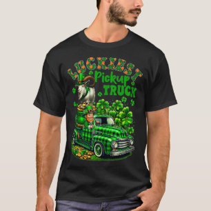 Luckiest Pickup Truck St Patricks Day Goat Farmer T-Shirt