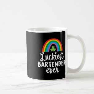 Luckiest Rtender Ever St Patrick Day Shamrocks Coffee Mug
