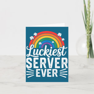 Luckiest server st patricks day rainbow shamrock card