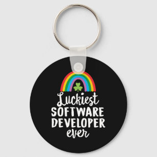Luckiest Software Developer Ever St Patrick Day Sh Key Ring