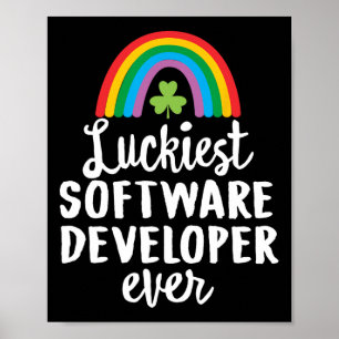 Luckiest Software Developer Ever St Patrick Day Sh Poster